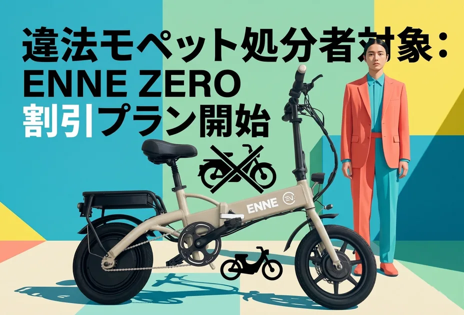ENNE、違法モペット等からの乗り換え支援を開始。ペダル付き特チャリ「ZERO」で市場の健全化を促す