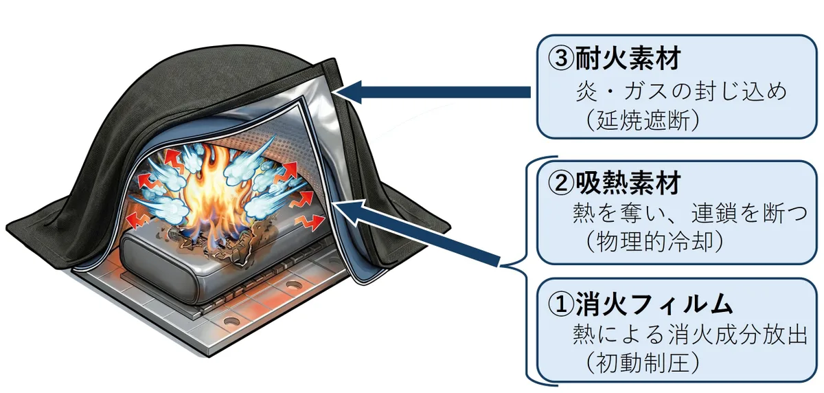 「被せるだけ」でリチウムイオン電池火災に対応。TOPPANと東京消防庁が共同開発へ
